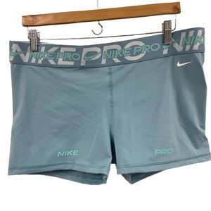NWT Nike Pro‎ 3" inseam Light Blue Logo Waistband Stretch Athletic Shorts XXL 2x